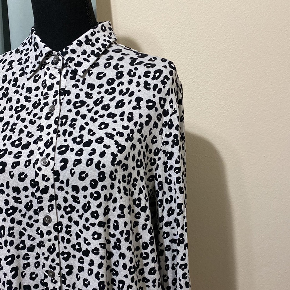 Loft animal print button down top